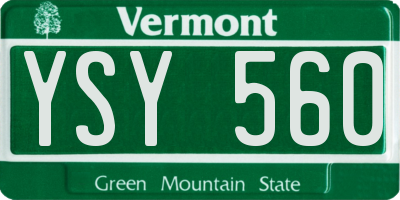 VT license plate YSY560