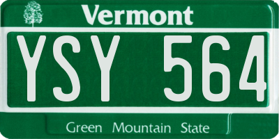 VT license plate YSY564