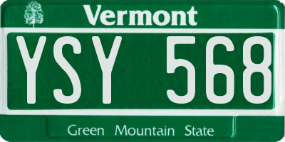 VT license plate YSY568