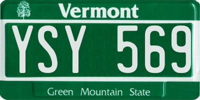 VT license plate YSY569