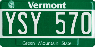 VT license plate YSY570