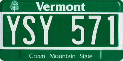 VT license plate YSY571