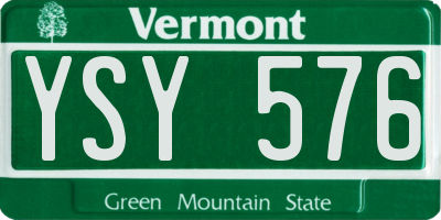 VT license plate YSY576