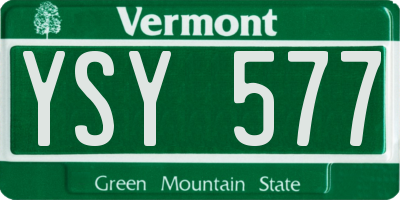 VT license plate YSY577