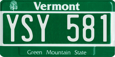 VT license plate YSY581