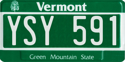 VT license plate YSY591