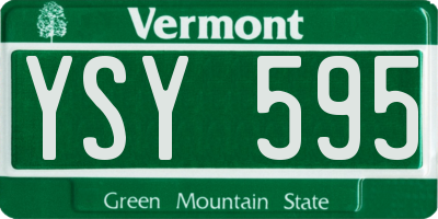 VT license plate YSY595