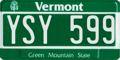 VT license plate YSY599