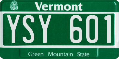 VT license plate YSY601