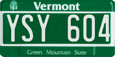 VT license plate YSY604