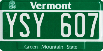 VT license plate YSY607