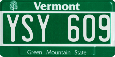 VT license plate YSY609
