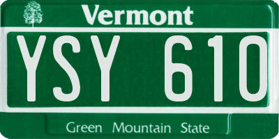 VT license plate YSY610