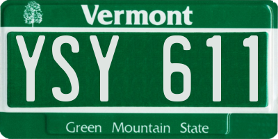 VT license plate YSY611