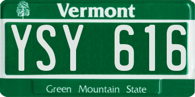 VT license plate YSY616