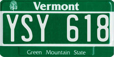 VT license plate YSY618