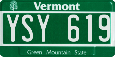 VT license plate YSY619