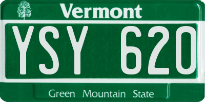 VT license plate YSY620