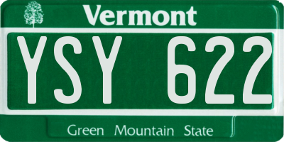 VT license plate YSY622