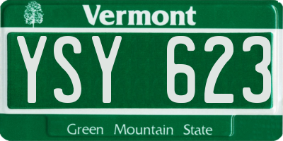 VT license plate YSY623