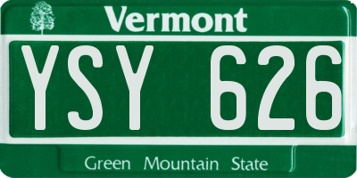 VT license plate YSY626