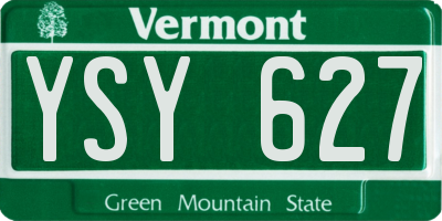 VT license plate YSY627