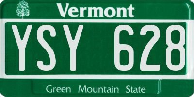 VT license plate YSY628