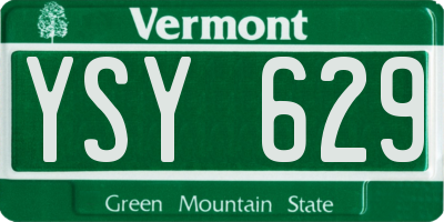 VT license plate YSY629