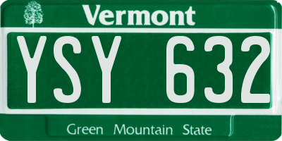 VT license plate YSY632
