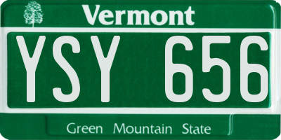 VT license plate YSY656