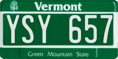 VT license plate YSY657