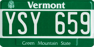 VT license plate YSY659