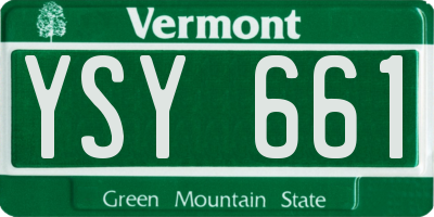 VT license plate YSY661