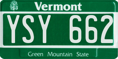 VT license plate YSY662