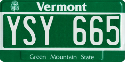 VT license plate YSY665