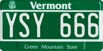 VT license plate YSY666