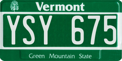VT license plate YSY675
