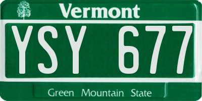 VT license plate YSY677