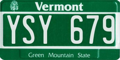 VT license plate YSY679