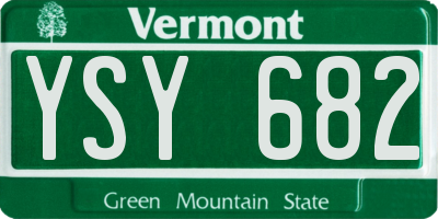 VT license plate YSY682