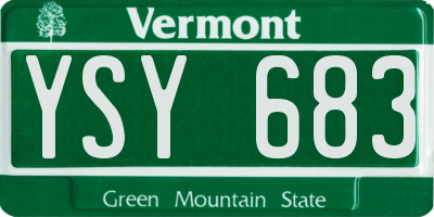 VT license plate YSY683