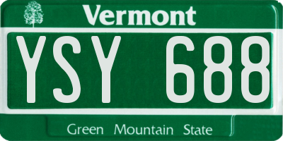 VT license plate YSY688