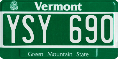 VT license plate YSY690