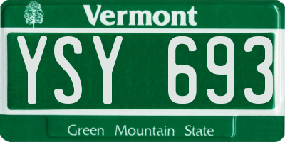 VT license plate YSY693