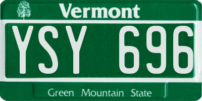 VT license plate YSY696