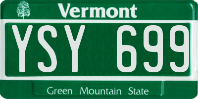 VT license plate YSY699