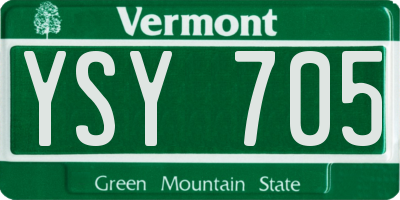 VT license plate YSY705
