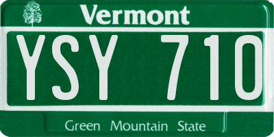 VT license plate YSY710