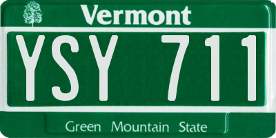 VT license plate YSY711