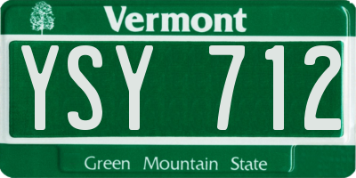 VT license plate YSY712